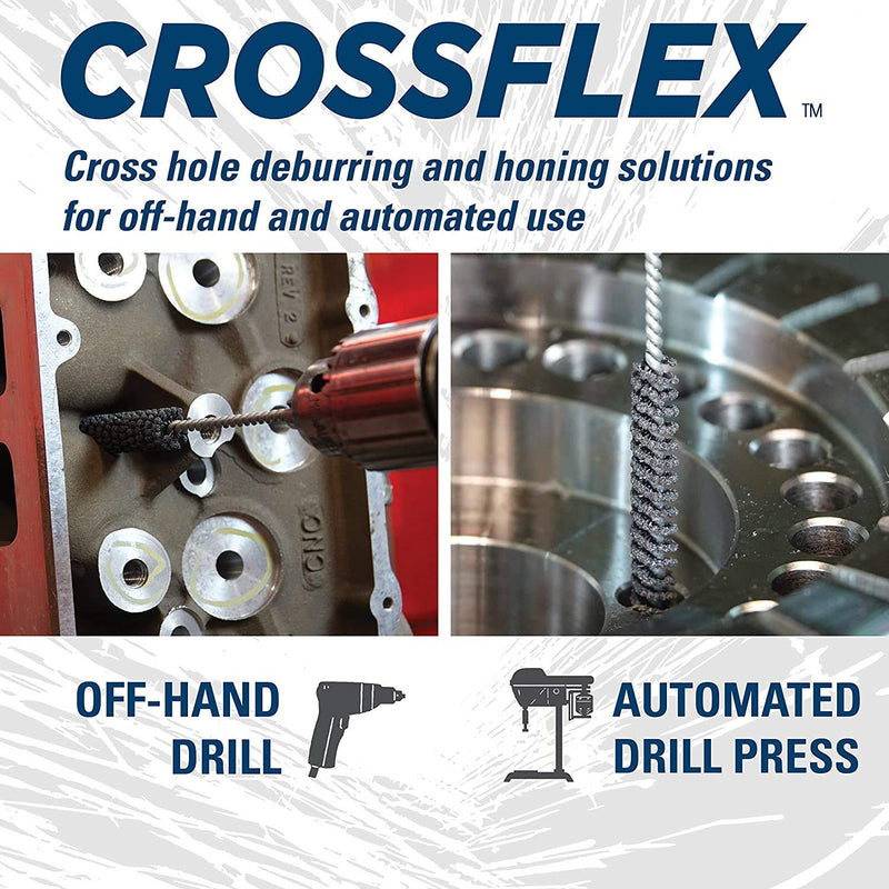 [Australia - AusPower] - Weiler 34108 Crossflex Standard Duty Bore Brush 3/16 Diameter 180SC Grit 0.1857" 180 Grit 