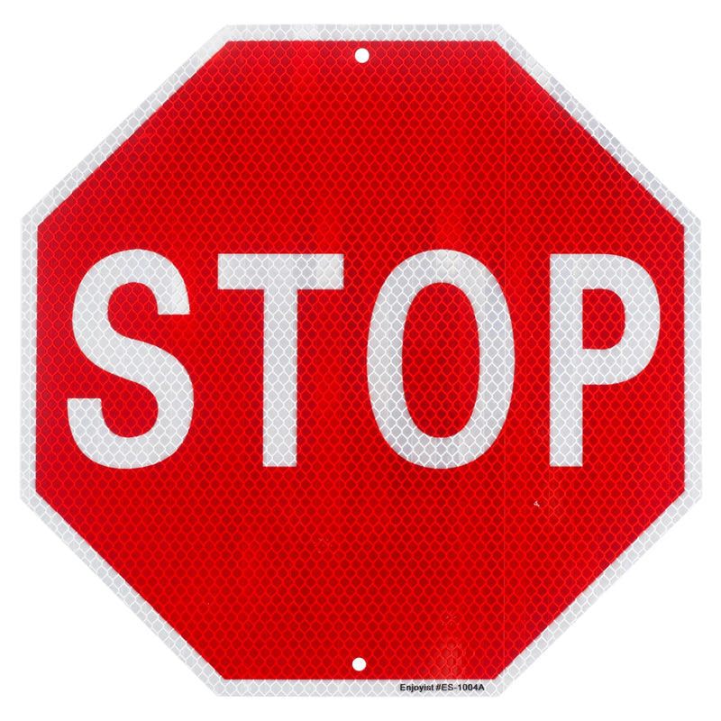 Enjoyist Large Stop Sign 24"x 24" 60 Mil Rust Free Aluminum, Engineer Grade Reflective Sheeting, UV Protected and Weatherproof