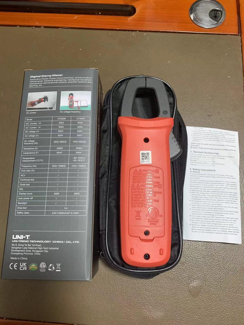 [Australia - AusPower] - UNI-T UT210B Clamp Meter Digital Pliers Ammeter Voltmeter Professional Electrician Tester Multimeter 