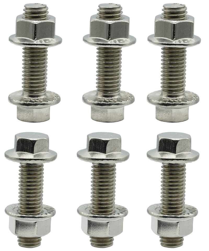 [Australia - AusPower] - Stainless Steel Flange Screws, Flange Bolts, Exhaust Manifold Hardware Kit (Bolts&Nuts) M10X1.5-35mm (6-Pack) 