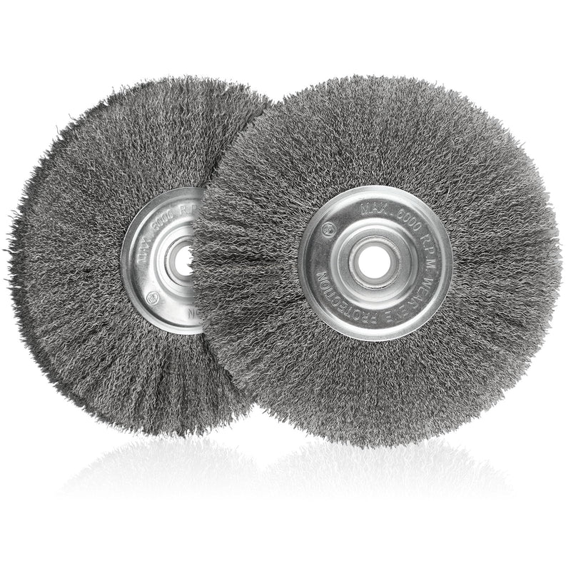 [Australia - AusPower] - 8-Inch Wire Wheel for Bench Grinder, 0.012 Carbon Steel Wire, Bench Wire Wheel Brush with 5/8" & 7/8" Arbor Hole, for Removal of Rust, Paint and Scale from Metal 1PC 8-Inch 