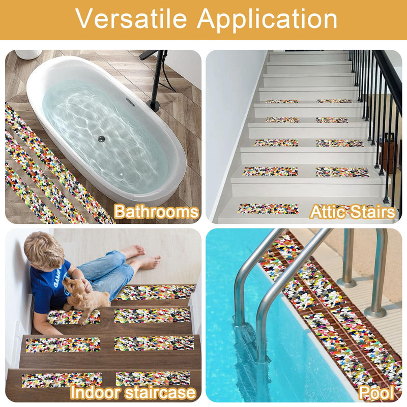 Anti Slip Stair Treads Outdoor Tape, 4" x15FT Heavy Duty Non-Slip Rubber Grip Tape Shower Strips Resistant Tape Underwater Waterproof Grip Traction Tape for Pools Stairs Showers Bathroom 4 IN Yellow & Black