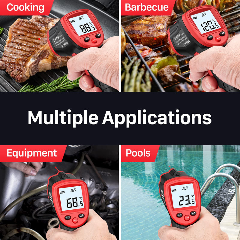 [Australia - AusPower] - Eventek Infrared Thermometer Gun, -58°F~788°F (-50°C~420°C), IR Laser Temperature Gun for Cooking, Pizza Oven, Grill, Griddle, Engine with Adjustable Emissivity & Max Min (NOT for Humans) -58°F~788°F (-50°C~420°C) 