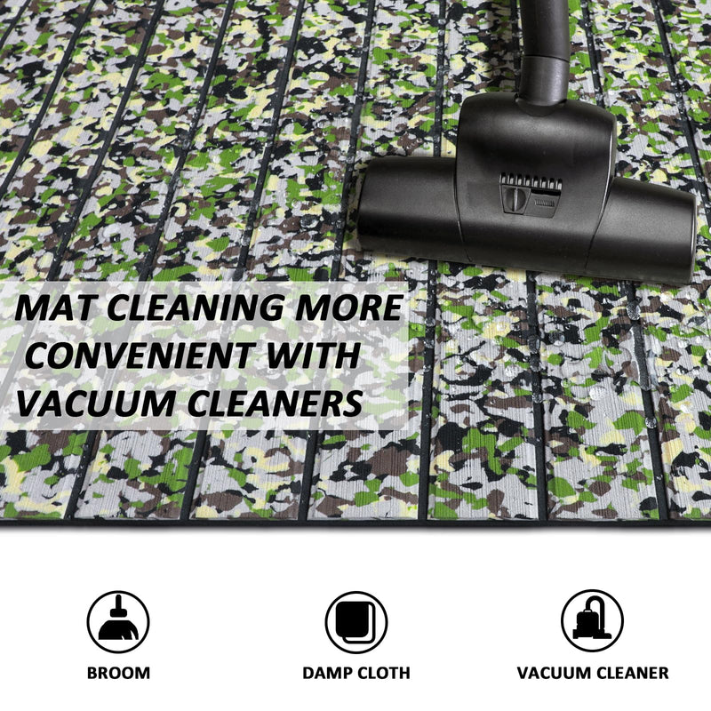 EVA Foam Boat Decking 94" x 45" Self-Adhesive Non-Slip 6mm Camo Marine Deck for Yacht Jet Ski Kayak Fishing 94.5"x21.6" Camo Jungle with Black Seam Lines