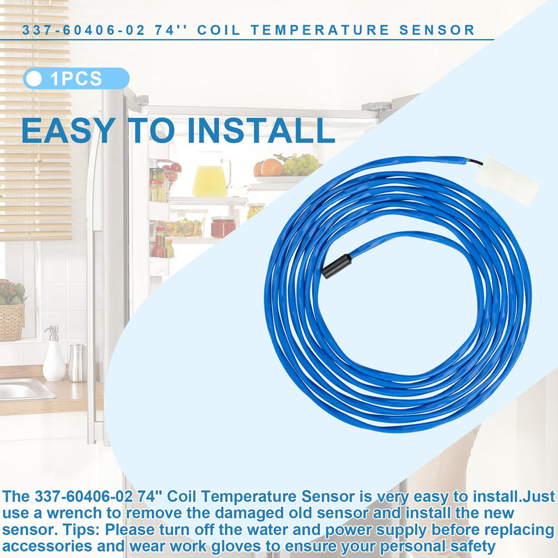 [Australia - AusPower] - 337-60406-02 74'' Coil Temperature Sensor for TRAULSEN Freezer, Fits Models G100, G110, G120XX, G12000, G200, G210, G220XX, G22013, G300, G310XX, G313XX and G320, Replaces 334-60406-02, 337-60071-02 