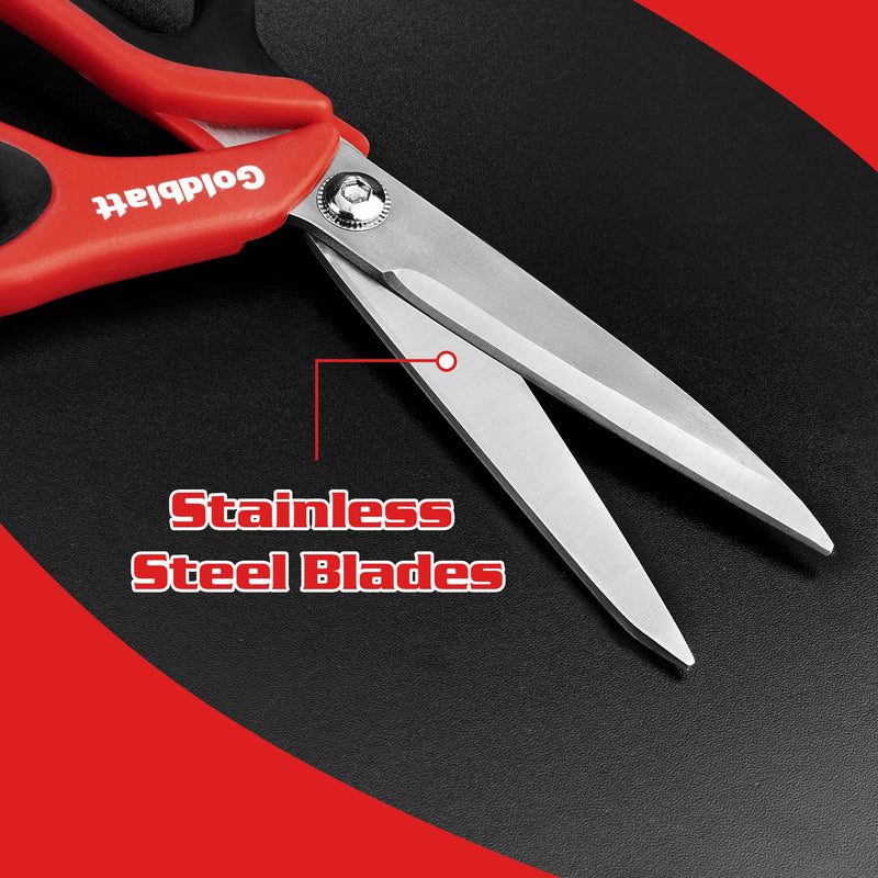 [Australia - AusPower] - Goldblatt 2PCS Scissors Heavy Duty, 8-inch and 10-inch Multipurpose Scissors, Stainless Steel Blade, Comfortable Handle, Shop Scissors Easy Cutting Cardboard, Leather, Fabric 