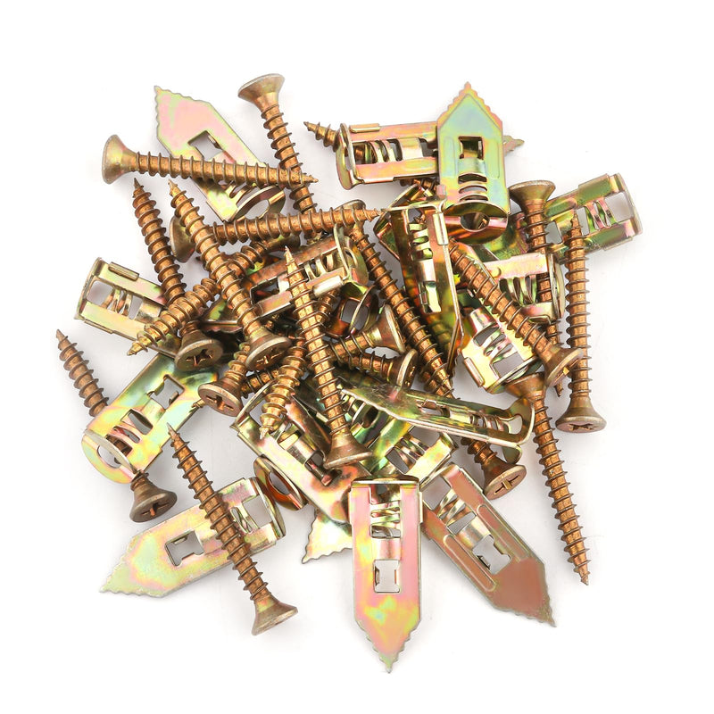 [Australia - AusPower] - 40Pcs Self Drilling Drywall Anchors and Screws Kit - Zinc Plated Steel Wall Anchors for Drywall Heavy Duty, No Drill Or Holes in Wall, for TV, Shelf Straps, Cabinets (20PCS Screws and 20PCS Anchors) 