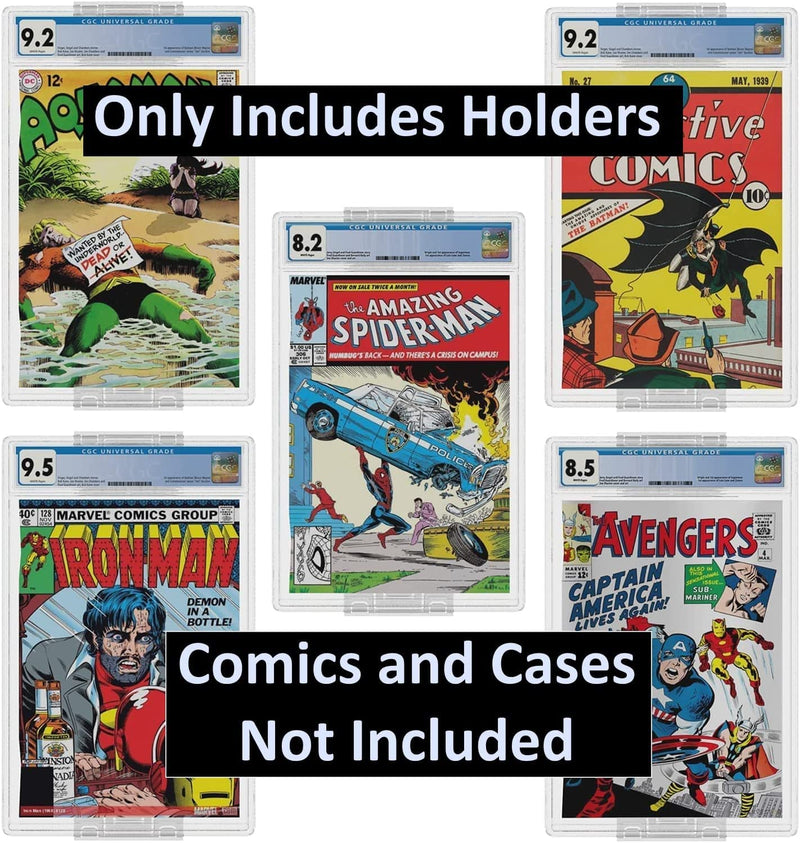 Hello LLamas SlabGrabs-Standard Fit 20-Piece Comic Wall Mount (Holds 10 Slabs), Active-Grip Security Lock, Heavy Duty Clear Display for PSA & Pre-2024 CGC – Not for Thick Slabs Std 10pk Fits Psa & Pre-2024 Cgc