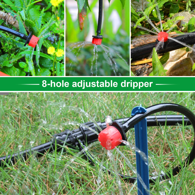 [Australia - AusPower] - Kalolary 200Pcs Adjustable Irrigation Drippers, 1/4 Inch Barbed Drip Emitter 360 Degree Watering Sprinklers Anti-Clogging Drippers for 4mm/7mm Garden Watering System?Red? 200Pcs Red 