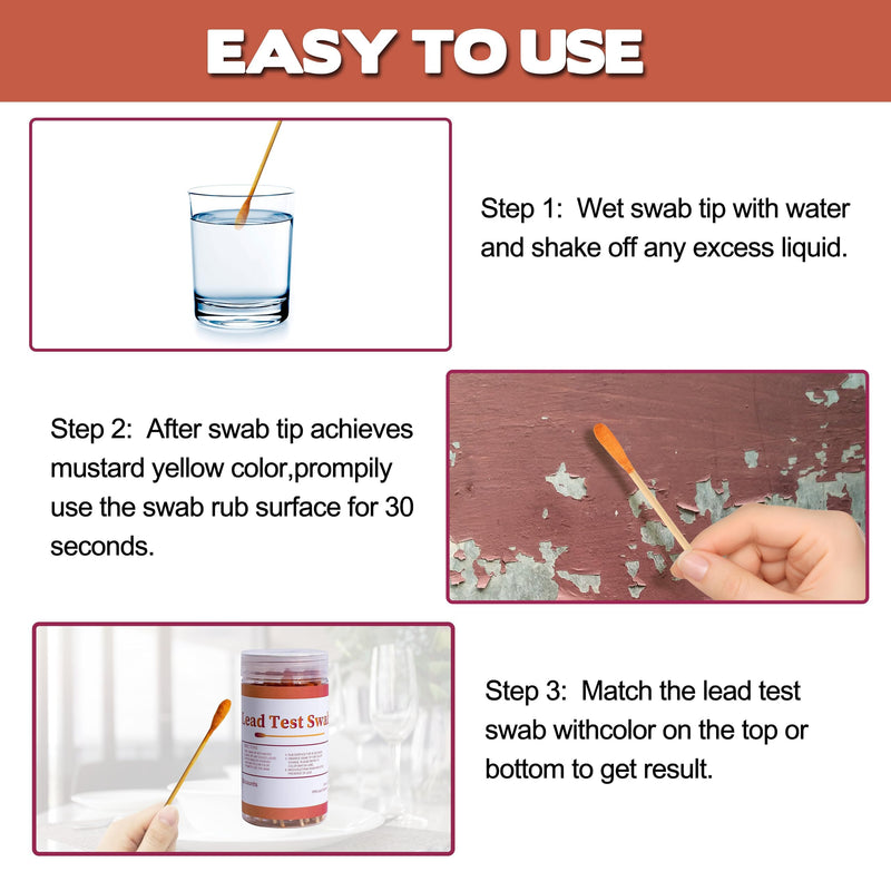 AAwipes Lead Test Swab Kit (60 Rapid Home Testing Swabs) 30-Second Results. Dip in Water. Home Use for - Painted, Jewelry, Ceramics, Wood (LS60) 60