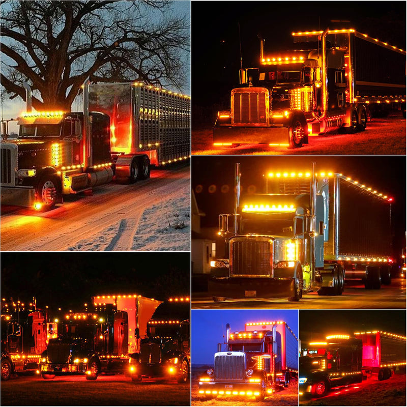 [Australia - AusPower] - 40 Pack 6 LED Trailer Marker Light, DC12-24V Clearance Side Indicator Lamp for RV Camper Truck Van Caravan Boat - Amber 
