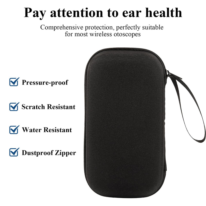 [Australia - AusPower] - Hard Carrying Case compatible with ScopeAround Wireless Otoscope，Dual View Ear Camera Storage Case for Travel-Black 