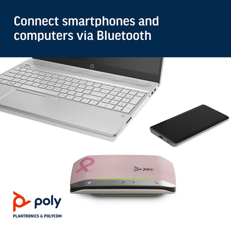 [Australia - AusPower] - Poly – Sync 20 USB-A Pink Personal Bluetooth Smart Speakerphone (Plantronics) - Connect to Cell Phone via Bluetooth, PC/Mac via Included USB-A Cable - Works with Teams, Zoom (Certified) & More Standard Version 