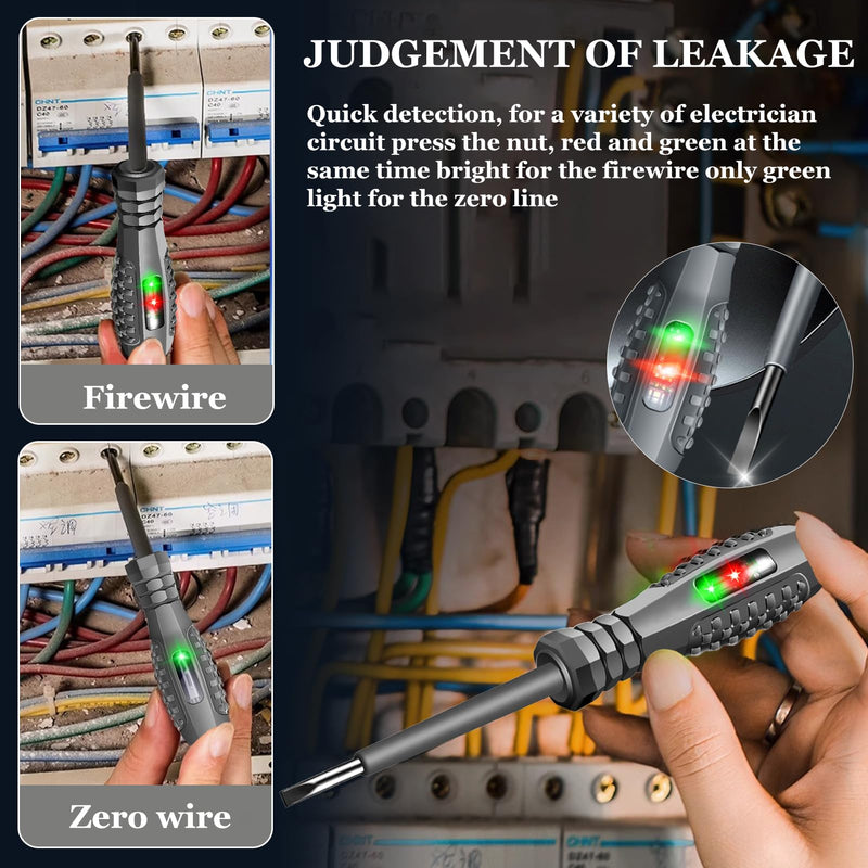 [Australia - AusPower] - 2-in-1 Screwdriver with Strong Torque and Magnet, 2 Pieces Voltage Tester Screwdriver, Phase Tester Screwdriver, Electrician Screwdriver, Power Tester Screwdriver Test Screwdriver 