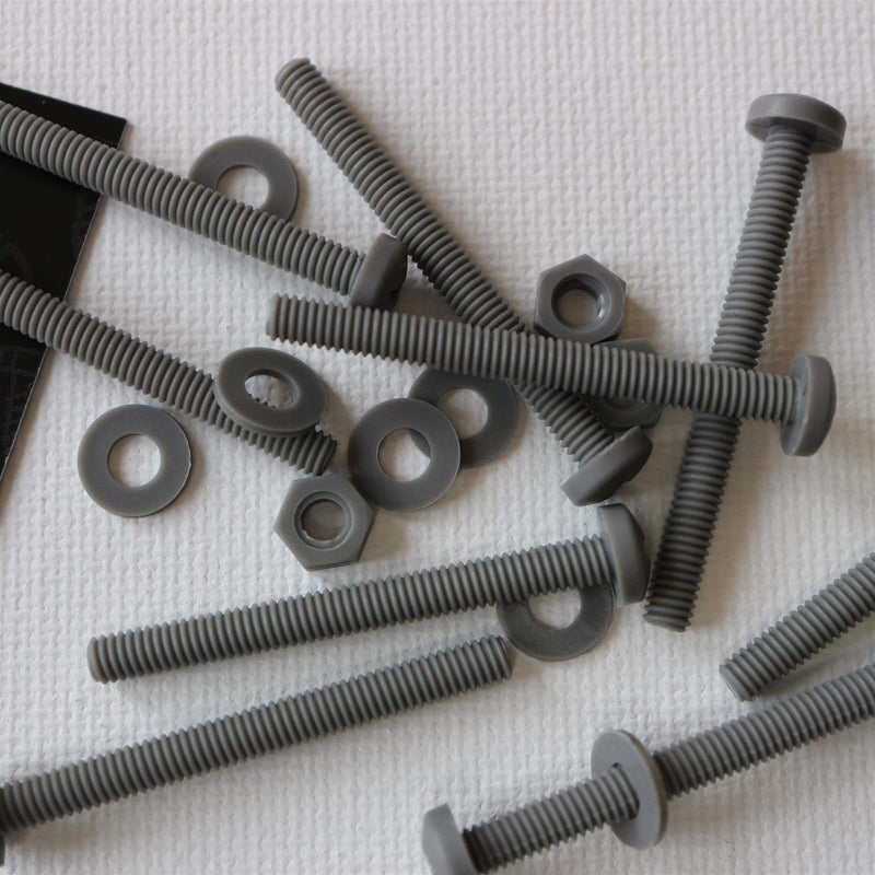 [Australia - AusPower] - 20 x Grey Pan Head Screws Polypropylene (PP) Plastic Nuts and Bolts, Washers, M4 x 40mm, Anti-Corrosion, Chemical Resistant, Gray, (5/32 x 1 37/64 in) 