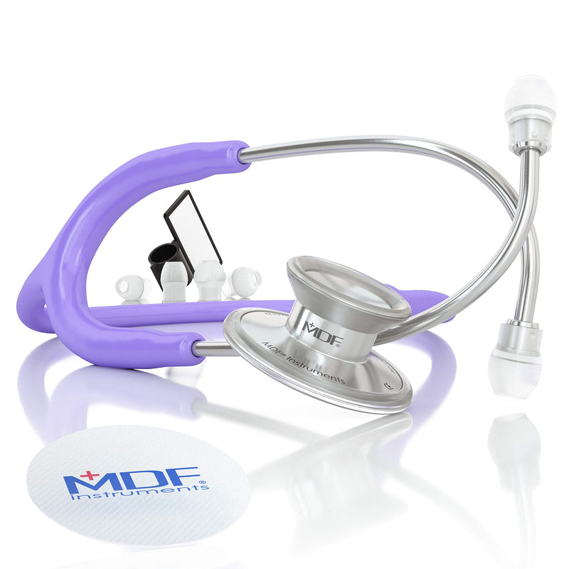[Australia - AusPower] - MDF Instruments Acoustica Lightweight Stethoscope for Doctors, Nurses, Students, Lavender tube + MDF LUMiNiX Illuminator Medical Professional Diagnostic Penlight 