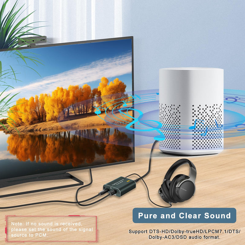 [Australia - AusPower] - Digital to Analog Audio Converter,192kHz DAC Converter Digital Optical to Dual Analog 3.5mm AUX Audio Adapter with Optical Cable 3.5 Audio Cable and 3.5 to RCA Cable(Optical to Dual 3.5mm Jack) Optical to Dual 3.5mm Jack 