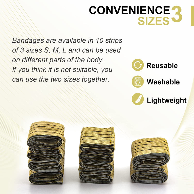 [Australia - AusPower] - Elastic Bandage Spare Parts Wrap Elastic Wrap Strape Band Straps Banda Elastica Lipo Pad Band Beauty Machine Accessories 3 Size 10 pcs Tan Elitzia Brown 