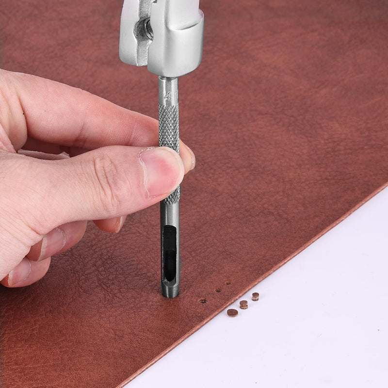 [Australia - AusPower] - UNCO- Hollow Leather Hole Punch Set, 6 pcs, Steel, Leather Hole Punch Tool, Leather Punch Tool, Hole Punch for Leather Punch Set, Hollow Punch Set, Gasket Hole Punch Set, Hollow Hole Punch Set 