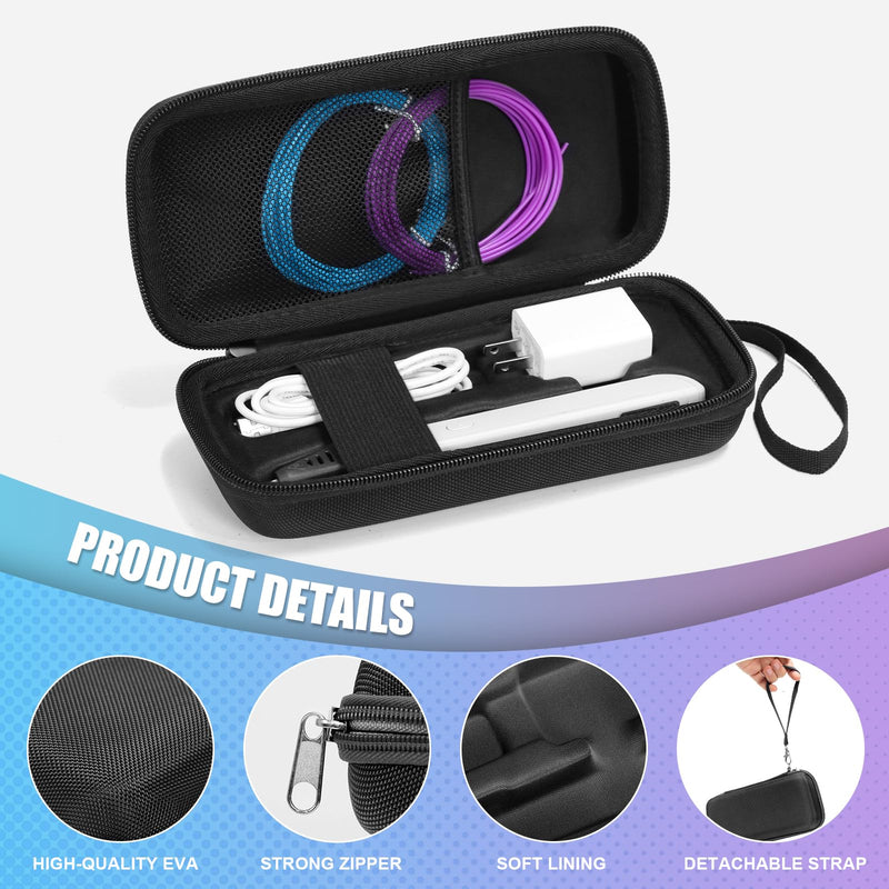 [Australia - AusPower] - Hard Carry case Compatible with MYNT3D Super / MYNT3D Professional / MYNT3D Pro Printing 3D Pen (Only Case),Black Black 