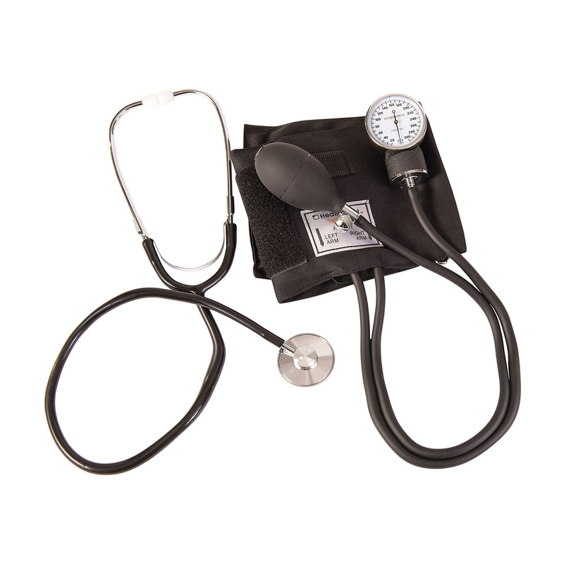 [Australia - AusPower] - MABIS Professional Aneroid Sphygmomanometer Blood Pressure Gauge, Stethoscope and Blood Pressure Cuff, With Carrying Case, Adult Cuff, Black 