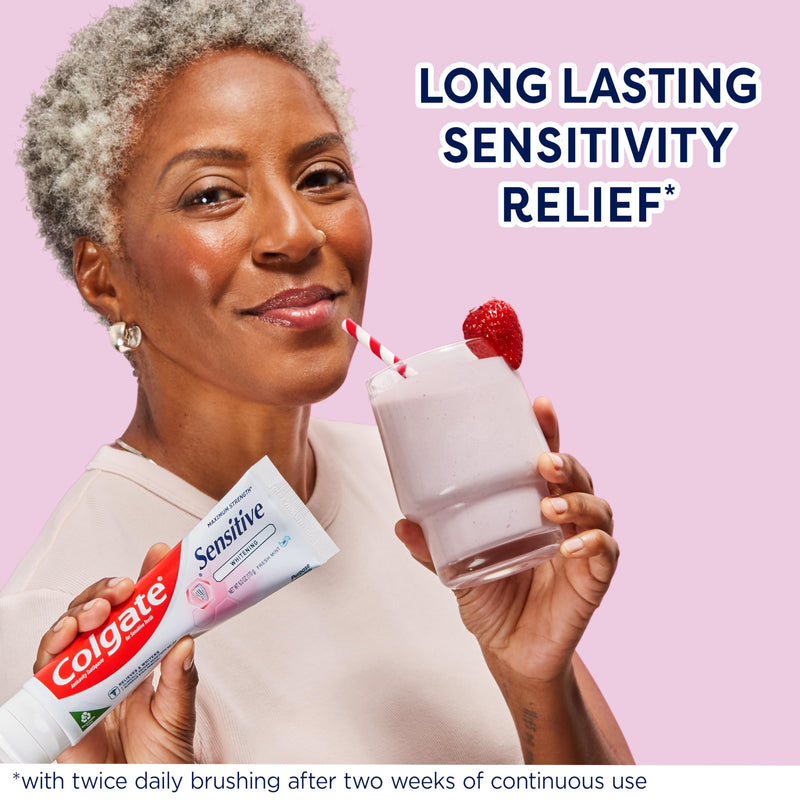 [Australia - AusPower] - Colgate Whitening Toothpaste for Sensitive Teeth, Enamel Repair and Cavity Protection, Fresh Mint Gel, 6 Oz (Pack of 3) 6 Ounce (Pack of 3) 