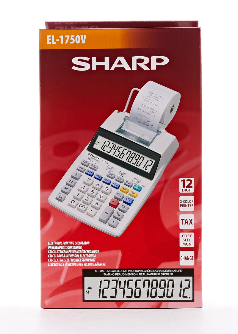 [Australia - AusPower] - Sharp SH-EL1750V Printing Calculator, Black/Red 