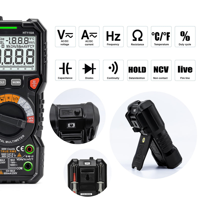 [Australia - AusPower] - Test Leads Set KET01 & Multimeter HT118A 