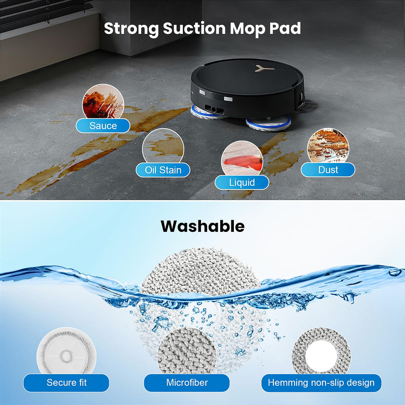 24 Pcs Replacement Parts for Ecovacs Deebot T50 Pro Omni / T50 Pro Omni Gen2 / T50 Omni Robot Vacuum, Include 1 Main Brush, 6 Dust Bags, 4 Filters, 6 Side Brushes, 6 Mop Pads and 1 Cleaning Tool T50 PRO OMNI-KIT