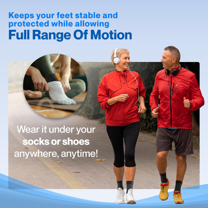 [Australia - AusPower] - Modvel Foot & Ankle Brace Socks for Sprained Ankle Compression Sleeve - Plantar Fasciitis Relief Brace, Foot Support for Women & Men - Tendonitis & Arthritis Foot Sleeve, Stabilizing Ankle Wrap Large A Black 2 