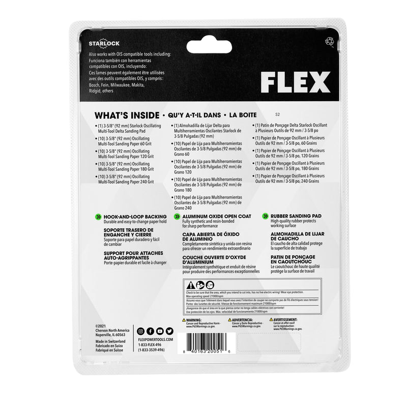 [Australia - AusPower] - FLEX 41-Piece Oscillating Tool Sanding Project Set - FAM40003-41 