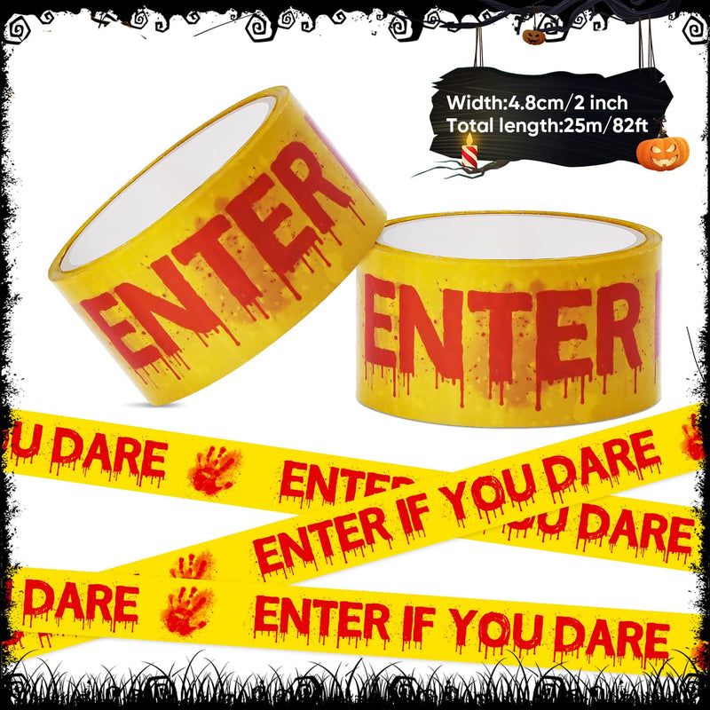 Askill Halloween Decorations Caution Tape - Enter If You Dare 1.9 Inch X 82 Feet for Creepy Scary Indoor/Outdoor Crime Scene Home Parties Haunted House Enter If You Dare Tape