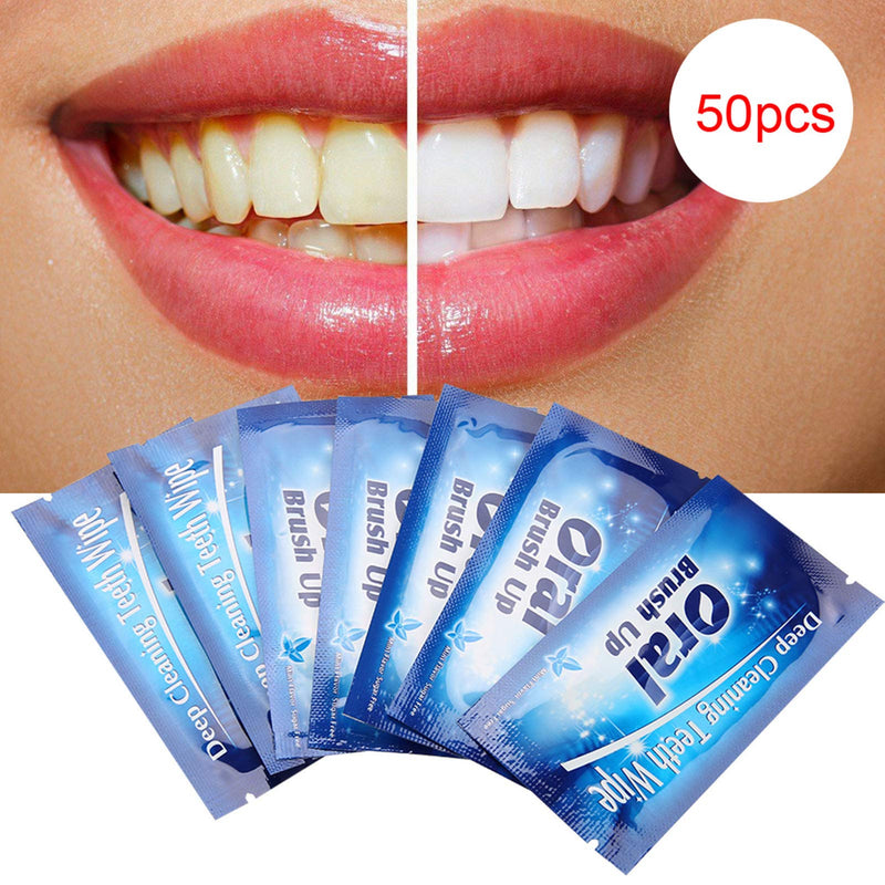 50 Pcs Teeth Cleaning Cloth Teeth Cleaning Tool for Mouth and Deep Cleaning