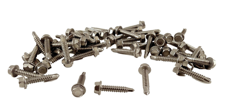 Stainless #14 x 1-1/4" Hex Washer Head Self Drilling Sheet Metal Tek Screws with Drill Point, (3/4" to 2-1/2" Lengths in Listing) 50 Pieces (#14 x 1-1/4 inch) #14 x 1-1/4 inch