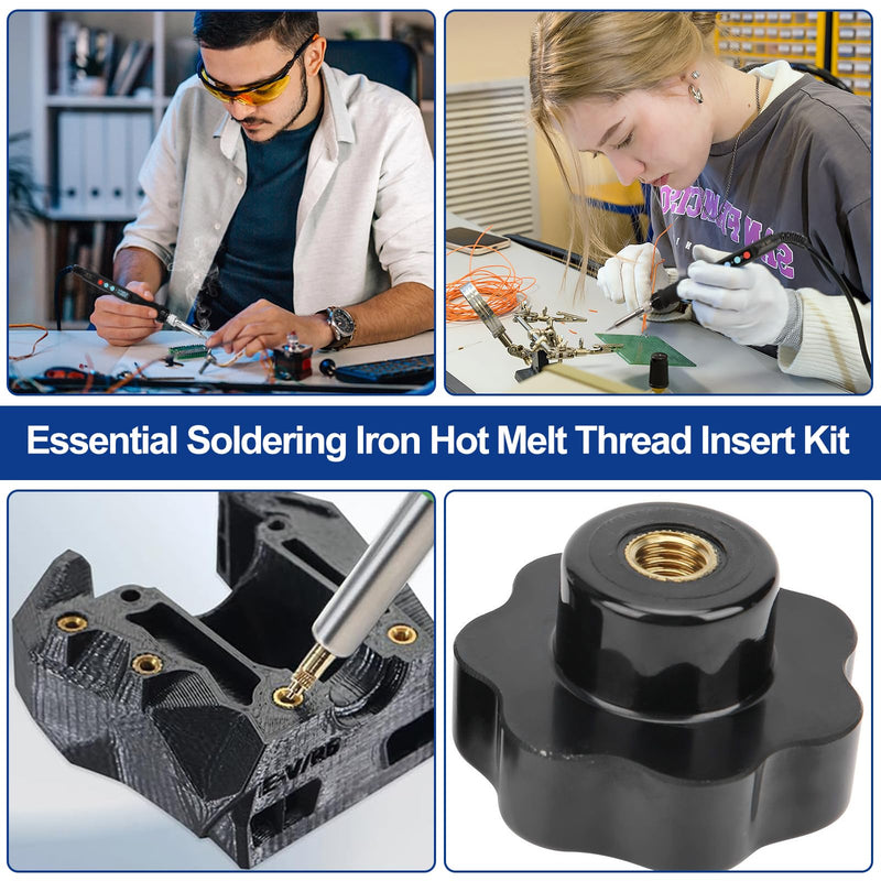 139-Piece Threaded Inserts Soldering Tips Set for 3D Printer with 80W LED Soldering Iron | 130 Einschmelzgewinde M2-M8,8 Lötspitzen,LED Temperatur Einstellbar Lötkolben,Soldering Tip Adapter,Für Reparatur,Elektronik 139 Stück