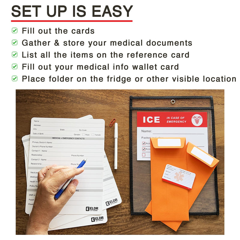 [Australia - AusPower] - Medical Information for First Responders EMT's, In Case of Emergency File for Fridge, For Elderly, Seniors, Alzheimer's Dementia, Medical Alert, Emergency Contact ID, medication list 