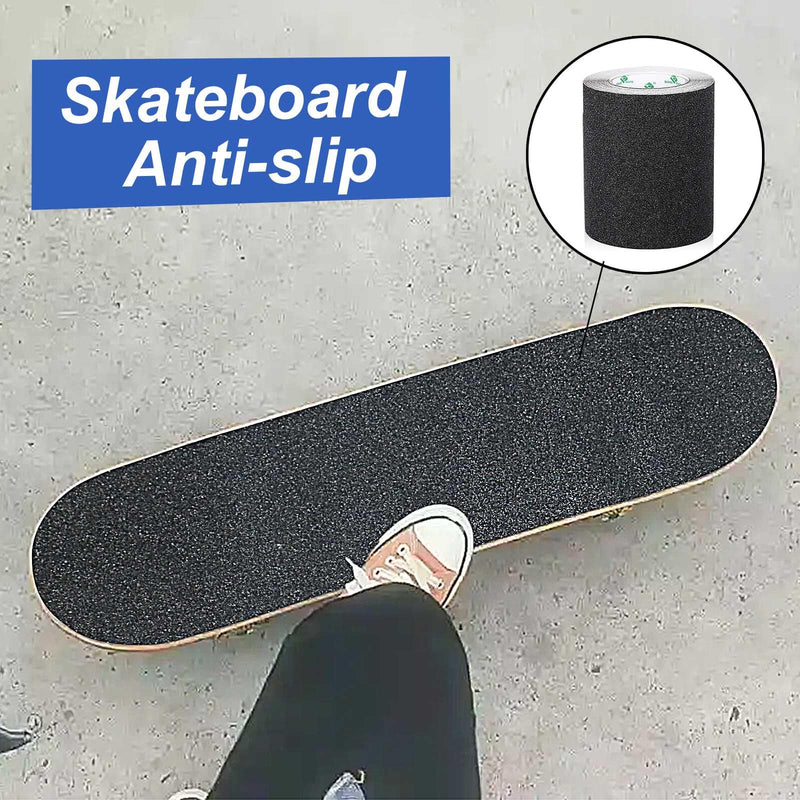 BOMEI PACK Black Anti Slip Tape, 6 Inch x 33 Foot Non-Slip Traction Grip Tape for Stairs, Waterproof Stair Treads Grip Non Slip, Non Skid Tape for Steps, Outdoor Black Grip Tape 150mm