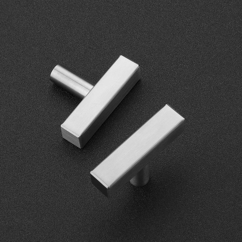 Ravinte 20 Pack Brushed Nickel T Bar Square Cabinet Knobs 2in Cabinet Pulls | Brushed Nickel Finish, Solid Metal, Easy Install, Screws Included, Hardware, Kitchen, Bathroom, Drawers, Cabinets