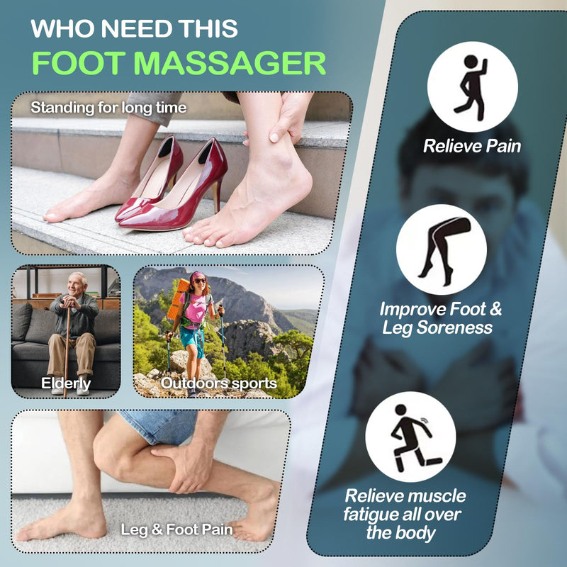 EMS Foot Massager Mat Acupressure for Neuropathy with Remote Control Legs Foot Stimulator Massager Machine Electric Pulse Pad for Muscle Relaxation Pain Relief 8 Modes 19 Levels Intensity