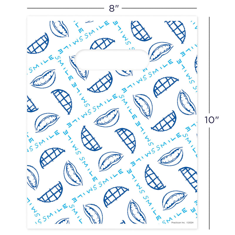 [Australia - AusPower] - Smile Plaid Dental Giveaway Bags, 8" x 10", 100 Pack 8" x 10" 
