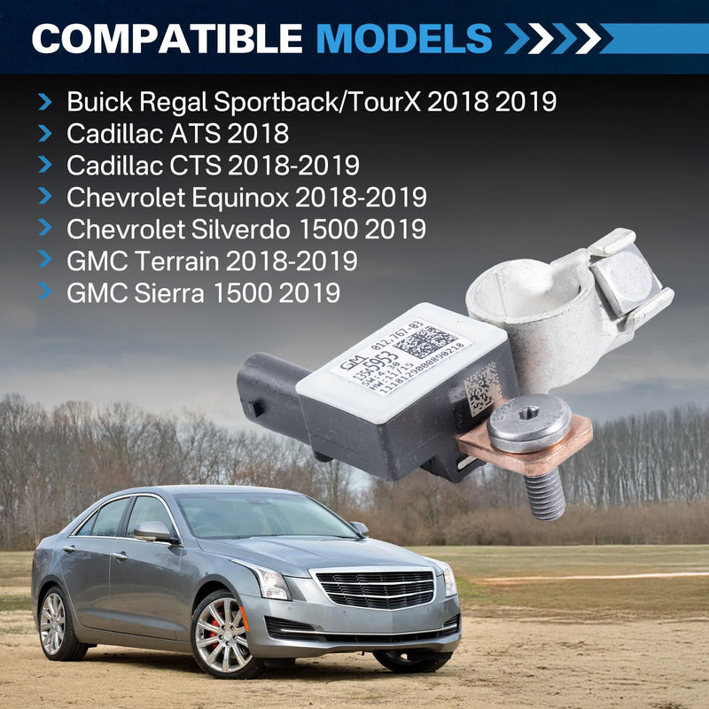 Battery Sensor, Battery Monitor Module Compatible with 2018-2023 Chevy Chevrolet Equinox Trailblazer Silverado 1500, GMC Terrain Sierra 1500, Cadillac ATS CTS, Buick Regal 13545953, 13526053