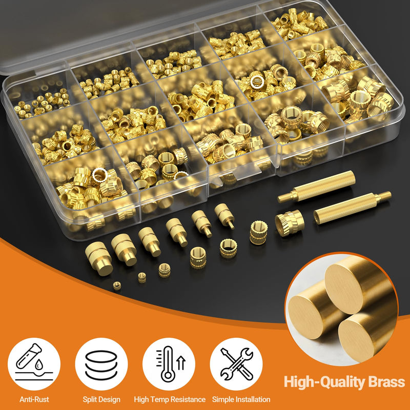 [Australia - AusPower] - Preciva Threaded Inserts Set, 300Pcs Heat Set Inserts with M2 M3 M4 M5 M6 M8 Insert-Tip, 100W Digital Soldering Iron, Holder and Tweezer, for 3D Printer Parts or Plastic Parts 