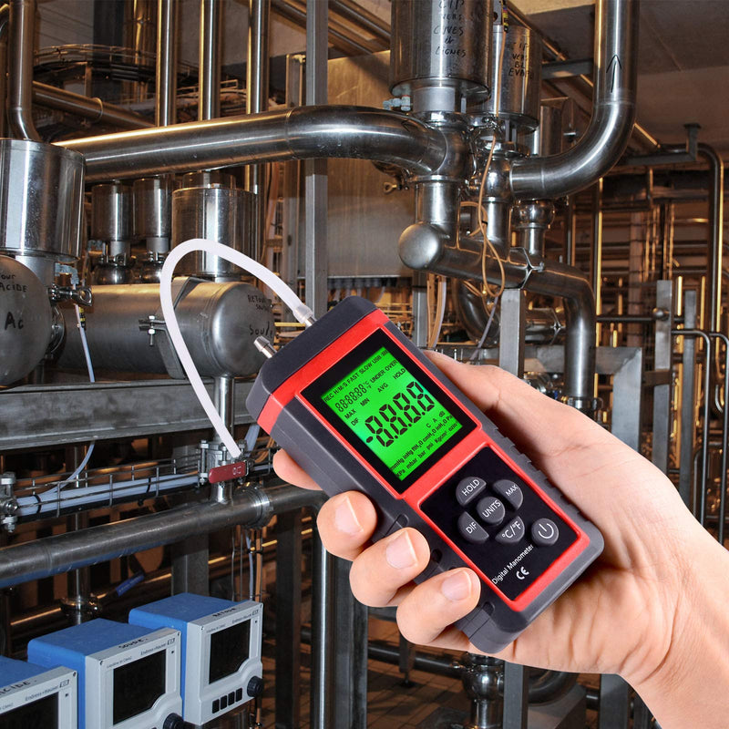 Ehdis Digital Pressure Gauge Air Pressure Gauge with 32-Bit MCU 24-BitADC with High Accuracy 12 Units Save or Hold