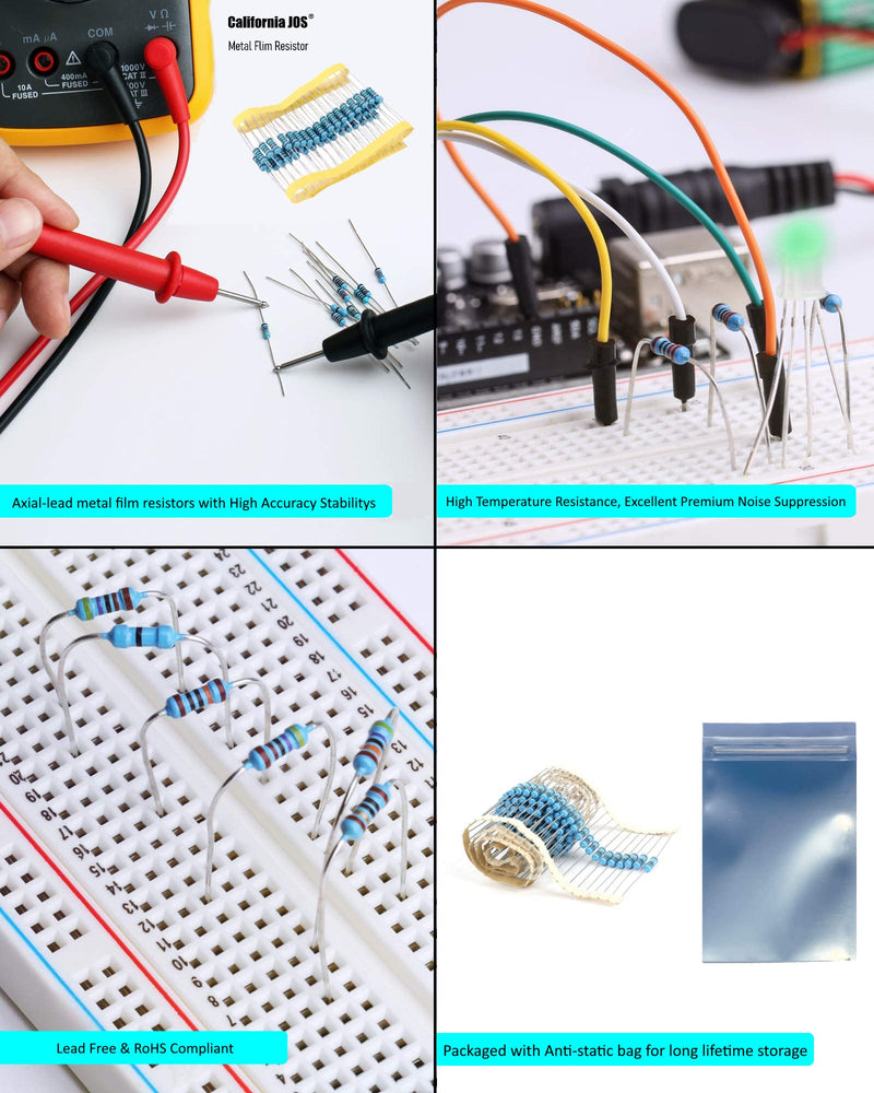 [Australia - AusPower] - 100 PCS 10K ohm Resistor 1/4w (0.25 Watt) ±1% Tolerance Metal Film Fixed Resistors, Over 200 Multiple Values (0~22M ohm) of Resistance Optional(10K ohm,10K R,10K ?) [CJ25-006] 10K ? 