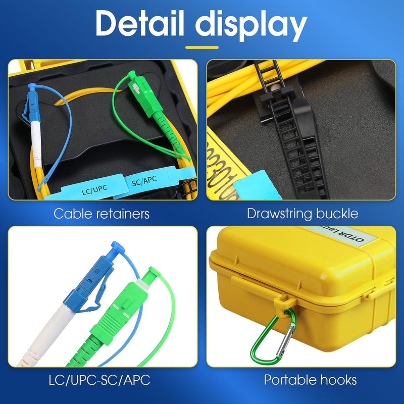 [Australia - AusPower] - OTDR Launch Cable Box SCAPC-LCUPC 1000m OTDR Transmission Cable Box Single Mode (9/125) SM Fiber Tester Extension Line Fiber Dead Zone Eliminator FTTH Testing Tool SCAPC-LCUPC 1KM 