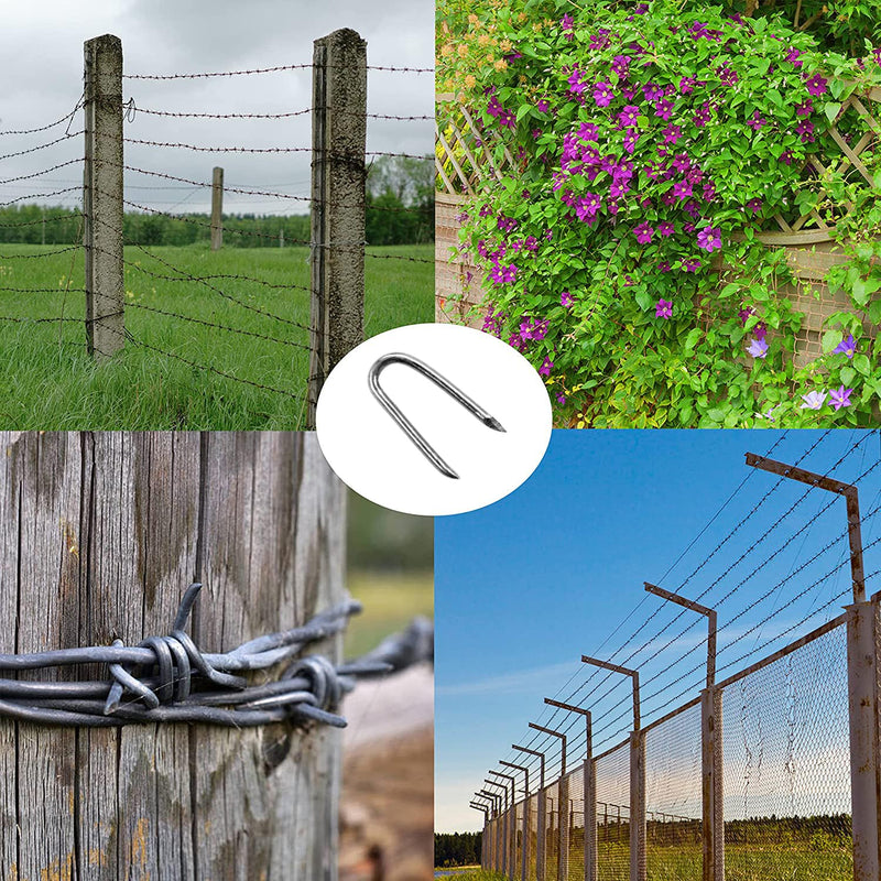 [Australia - AusPower] - Wire Fencing Galvanised Staples (260 pcs)?Chicken Wire Fencing Staple Horseshoe Nail Set - Securely Attach Chicken Wire Netting Wire Mesh to Fences or Posts 2mm 