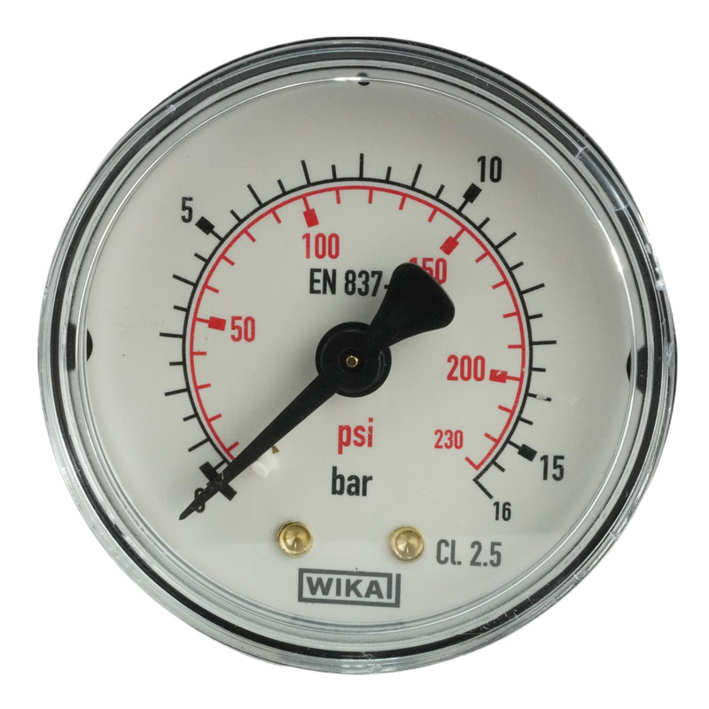 [Australia - AusPower] - Fittingstore - Horizontal Pressure Gauge Diameter 40, 50, 63 mm Compressed Air Pressure Gauge, Class 2.5, Also for Vacuum (Range 0-16 Bar, Diameter: 50 mm) An­zei­gebe­reich: 0 - 16 bar 