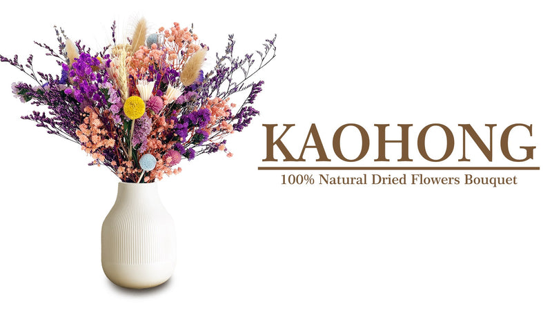 Dried Flowers Bouquet 39 Pcs Purple Dried Flowers 15 Kinds Set for Home Decor Table Boho Natural Flowers for Living Room Decor Wedding Arrangement and Craft Projects