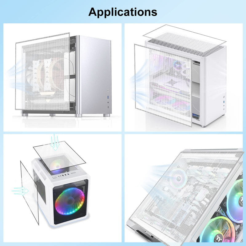 Magnetic PVC Dustproof Filter Cover for PC Case - 500x500mm PVC Mesh Dust Filter with Magnetic Frame 2-Pack DIY White Computer Fan Dust Proof Mesh Grills 500x500mm/19.68x19.68inch White 500mm 2-Pack