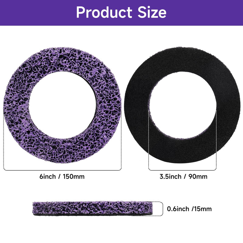 [Australia - AusPower] - Shineboc Pack of 2 Coarse Cleaning Discs Diameter 150 mm CSD Disc Nylon Fabric Disc Purple for Surface Processing, Metal, Wheel Hub Cleaner ZJG-150-2pcs 